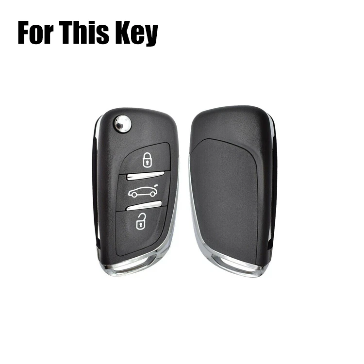Zinc Alloy Silicone Car Key Case Cover For Peugeot 307 308 807 3008 5008 Expert Foto 2 de 4