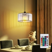 Pendelleuchte HäNgelampe KüChenlampe Fernbedienung Dimmbar Kristalle Rgb Led