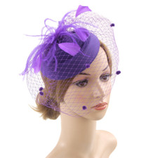 Lady Veil Fascinator Hat Pillbox Hat Feather Cocktail Prom Headpieces Tiara