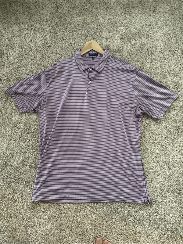 Peter Millar Crown Crafted Golf Polo Shirt XL Stripped Short Sleeve