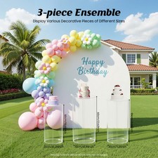 3pcs Cylinder Dessert Table Pillars,cake Stand Decor F/ wedding Birthday Parties