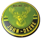 Vintage John Deere Porcelain Sign - Farm Tractor Gas Pump Motor Oil Sign