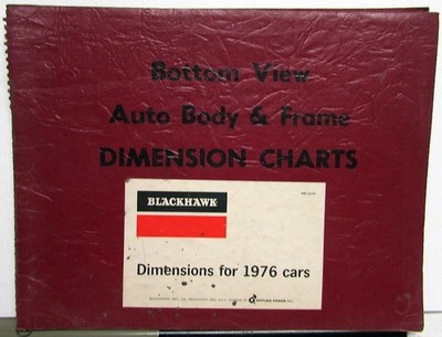 1976 Car Body Frame Dimension Chart Collision Repair GM Chevy Ford Mopar Foreign