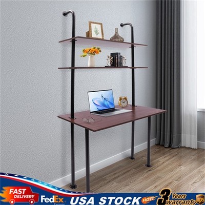 3 Tiers Wall Mounted Desk Table Wall Organizer Wall Mount Computer Writing