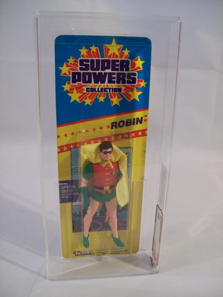 Винтажная маленькая канадская карточка Super Powers Robin Kenner 1986 как новая на картонке AFA 85 бесплатная доставка и доставка - Изображение 4 из 4