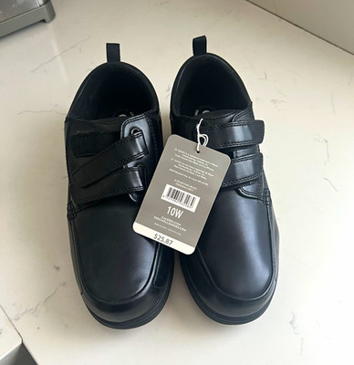 Carter's Boys Formal Dress Shoes Black Hook & Loop Strap Round Toe US 10W