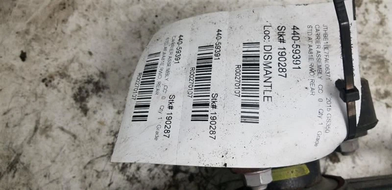 Carrier Rear RWD 2.937 Ratio Without Limited Slip Fits 14-19 LEXUS GS350 Foto 3 de 4