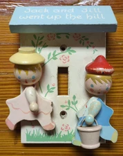 VTG Jack and Jill Light Switch Cover Plate Early 1970's Cover Nursery Room IRMI