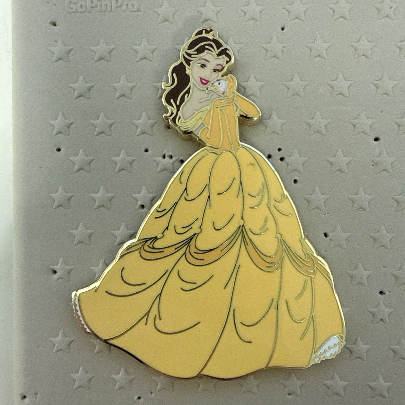 Disney PALM Belle and Chip Yellow Ball Gown Beauty and the Beast Pin