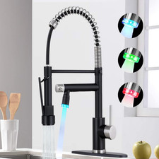 Smart Kitchen Faucet, 3 Modes Pull down Sprayer, LED Temperature Control, Cerami