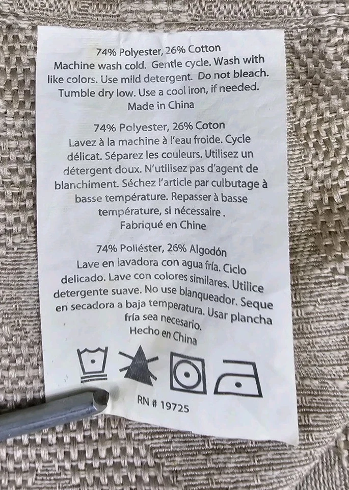 Allen & Roth Cortinas 4 Panales Bronceado Diseño Texturizado Ojales Plateados 50W x 96L Foto 3 de 4