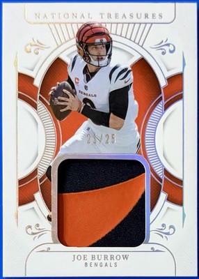 2025 Panini National Treasures Joe Burrow Treasured Patches #d /25, Jersey Relic