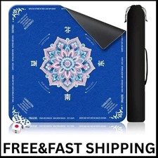 Mahjong Mat for Table 31.5"X31.5" Rubber American Mahjong Mat with Rules, Non Sl