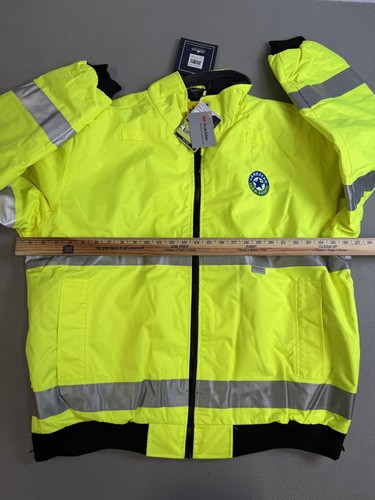 Charles River Apparel Jacket Mens 2XL Lime Green Safety Reflective Class 3 ANSI - Picture 12 of 16