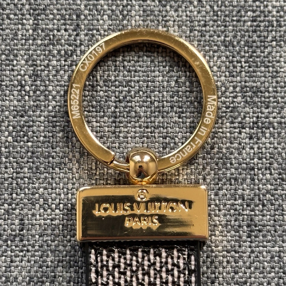 Louis Vuitton LV Black White Monogram Dragonne Key Ring Keychain M65221 - CX0197 - Image 4 of 4
