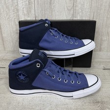 Converse CTAS High Street Indigo Storm Blue Mens 8.5 Mid Canvas Sneakers A21462F