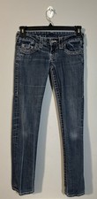True Religion Women's Petite Size 26 Jeans Blue Low Rise Skinny Stretch USA Made