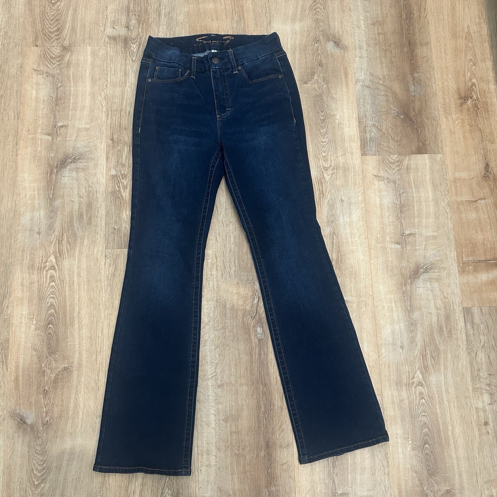 Women's Seven7 High-Rise Slim Bootcut Stretch Denim Jeans in Blue - 8 Tummy Control