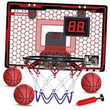 Indoor Basketball Hoop for Kids, Over The LED Basketball Hoop Scoreboard