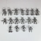Marx 54mm Cowboys Lot 17 Figures Gray Wagon Train Lone Ranger Roy Rogers 1950s