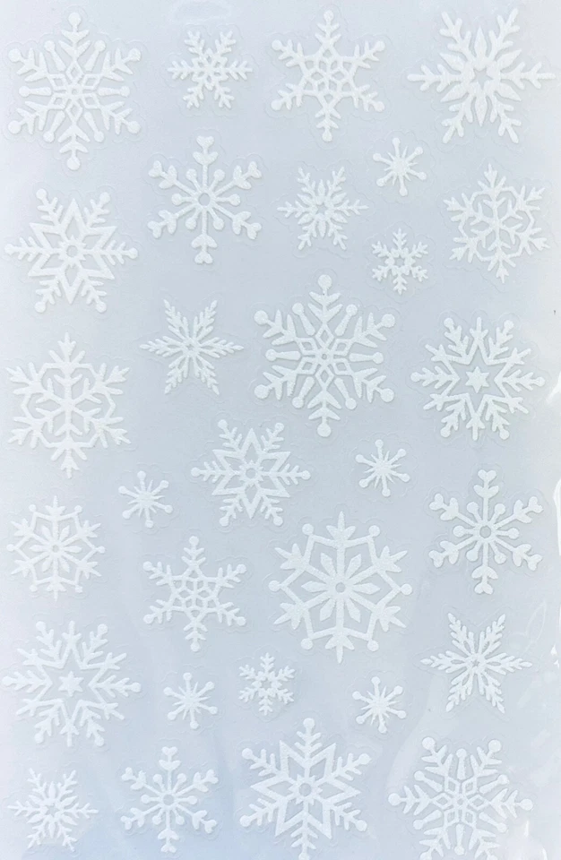 THE PAPER STUDIO White Glitter Snowflake Stickers Planner Supply Crafts Scrapbook Winter Xmas