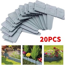20pcs Pack Cobble Stone Effect Garden Edging Lawn Border Plastic Plant Fence