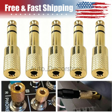 5x 6.35mm 1/4" Male to 3.5mm 1/8" Female Jack TRS Stereo Audio Headphone Adapter
