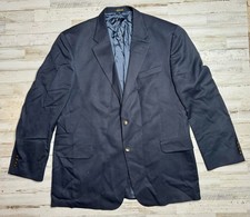 Stafford Executive Navy Blazer Jacket Metal Buttons 100 Wool 48L