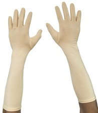 Seeksmile Adult Spandex Elbow Length Costume Gloves Free Size Beige