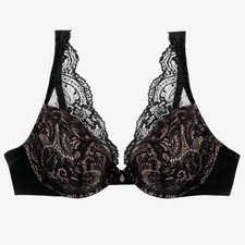 Thirdlove Black 24/7 Lace Contour Plunge Underwire Bra Size 34G