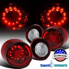 Fits 2005-2010 Chevy Cobalt 2Dr Coupe LED Tail Lights Brake Lamps Red Lens