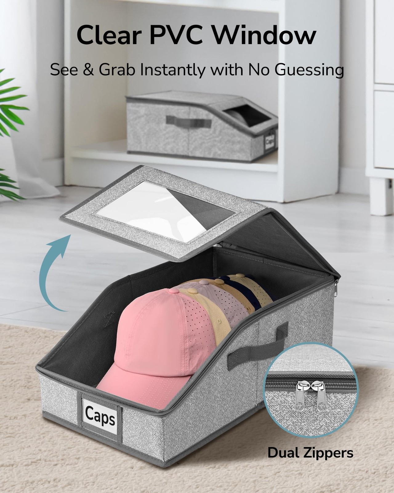 Stackable Hat Organizer for Baseball Caps, Fits 1… - image 3