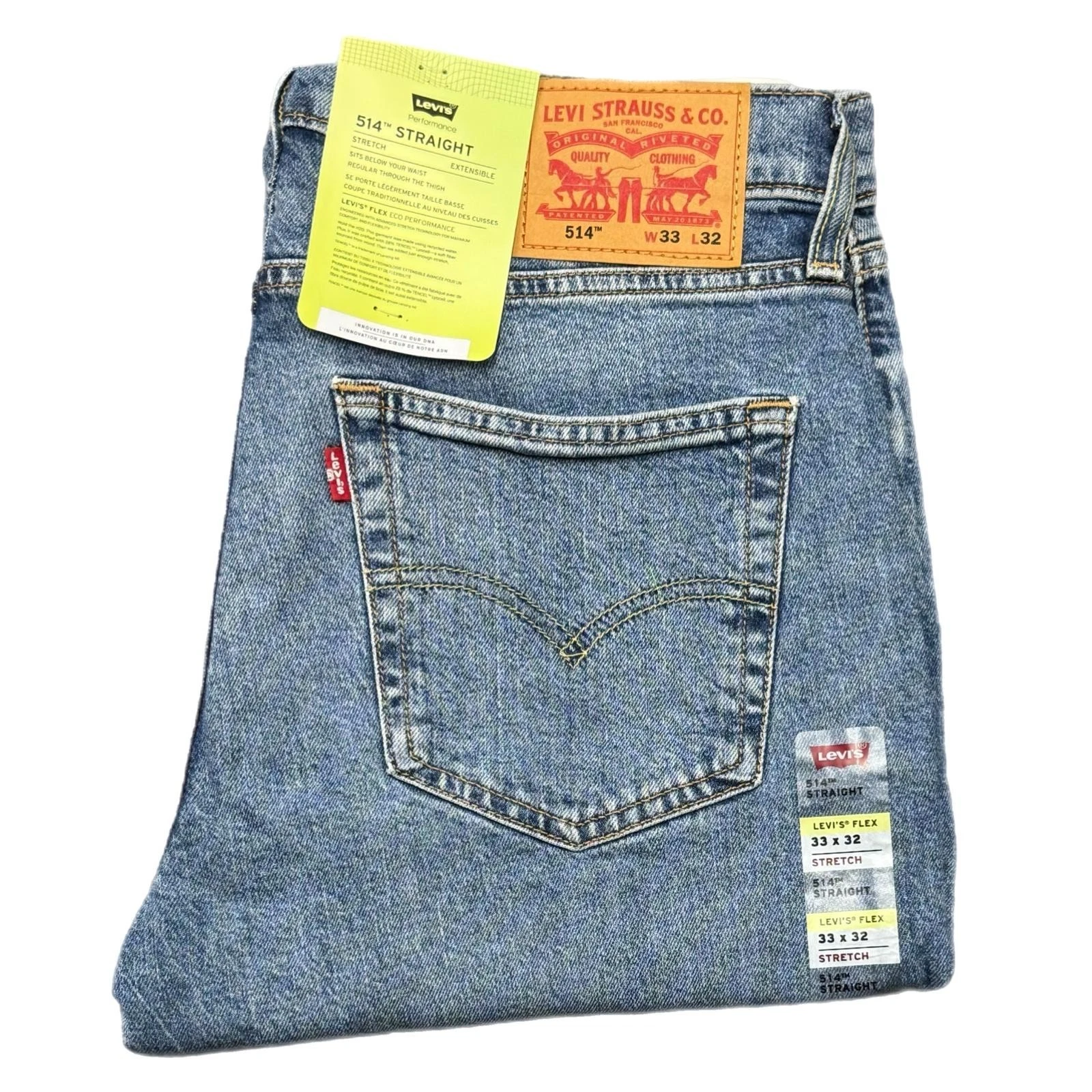 Levis® 514 Mens Denim Jeans Original Fit Bottoms Straight Leg Pants Jean NEW