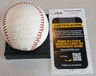 SYL JOHNSON Autographed Single Signed Rawlings Baseball JSA Stat 6 Inscriptions