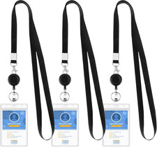3 Pack Lanyards for ID Badges Holder Retractable Lanyards for Cruise Ship Cards