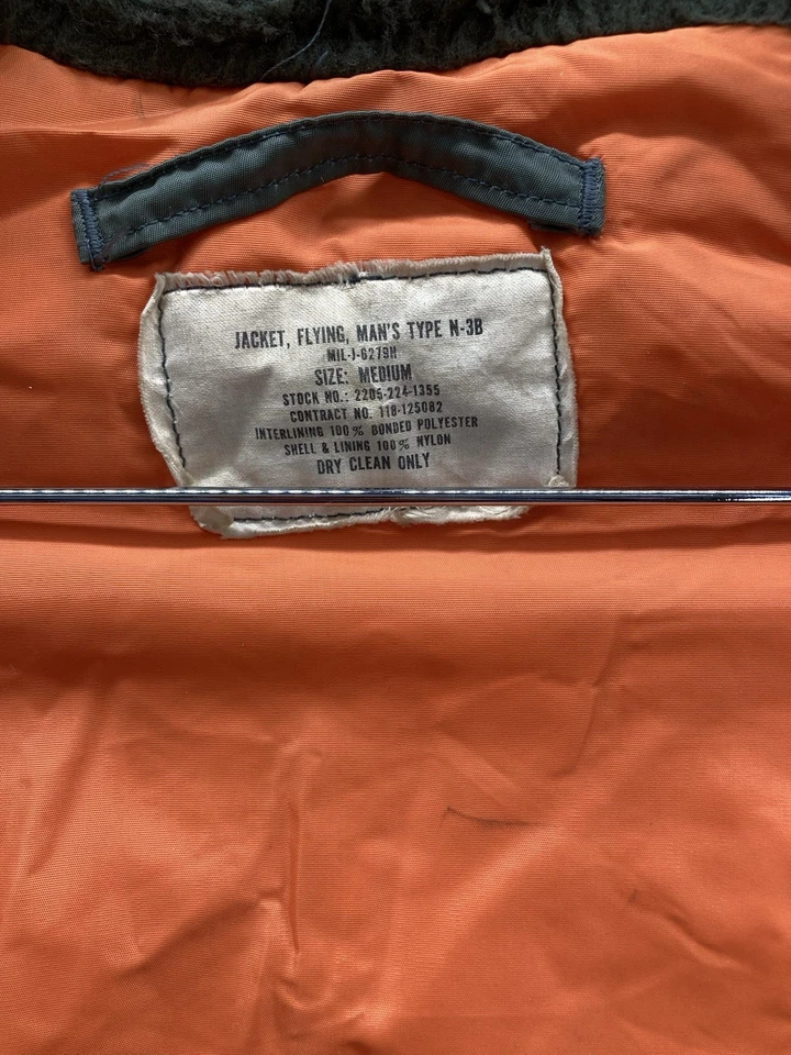 VTG 60s-70 USAF Type N-3B Flying Cold Weather Parka Jacket Men’s Med Fur Hood - Image 2 of 4