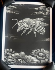 EMEK Maschera antigas Bee '07 stampa fine art 18x24" variante Glow In Dark x/40 poster RARO