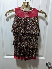 Weissman Maneater Jazz Dance Costume Razzle Dazzle Sequin Biketard Girls Size MC