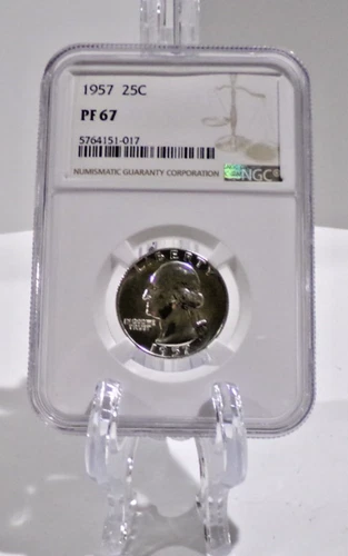 1957 George Washington 90% Silver Quarter Graded NGC PF 67