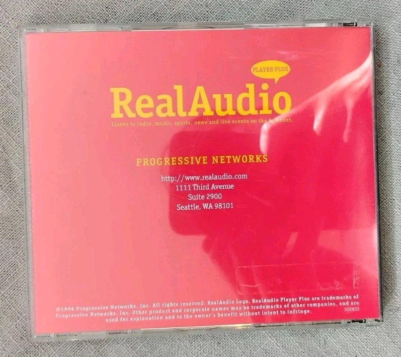 RealAudio Player Plus (1996, Progressive Networks) CD-ROM DISC & Case - Image 2 of 4