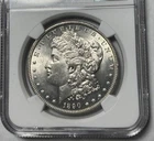 1890 Morgan Silver Dollar Bright White NGC AU58