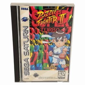 Super Puzzle Fighter II Turbo (Sega Saturn) Complete w/ Man + Reg Card Tested