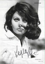 Original-Autogramm Sophia Loren  20x 27 cm Magazinbild
