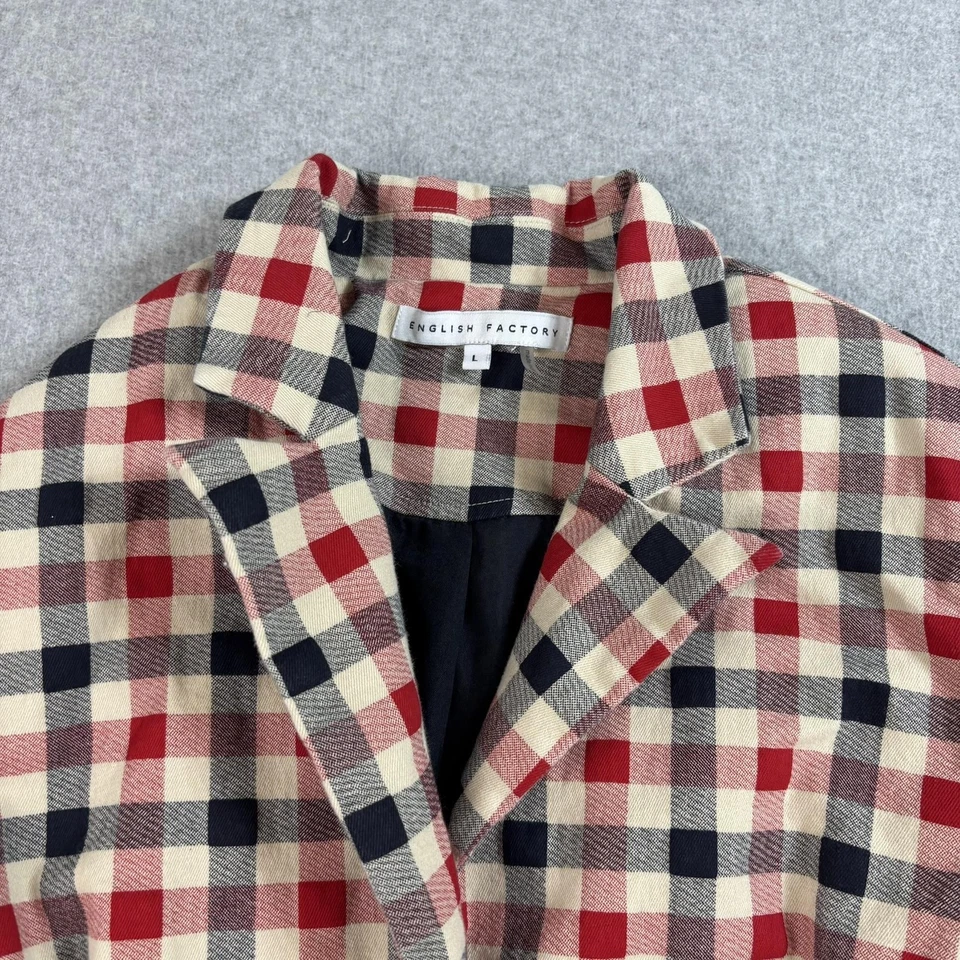 Blazer de fábrica inglesa para mujer grande rojo a cuadros chaqueta de guinga Academia Heritage Foto 3 de 4