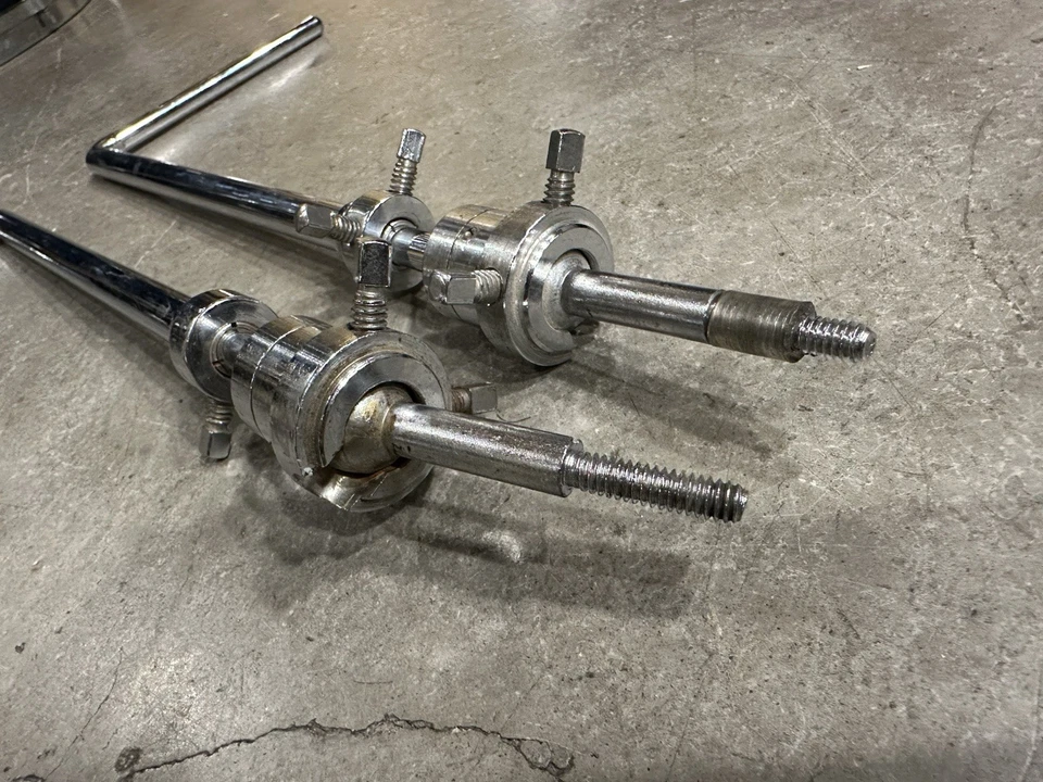 TWO (2) Vintage Rogers Swivomatic 3pc L-Arm Cymbal Holder RARE #SR3 - Image 2 of 4