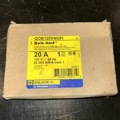 #ad NEW Square D QOB120VHGFI 120 V 20 A Circuit Breaker GFI Quick Gard 1 Pole $49.99