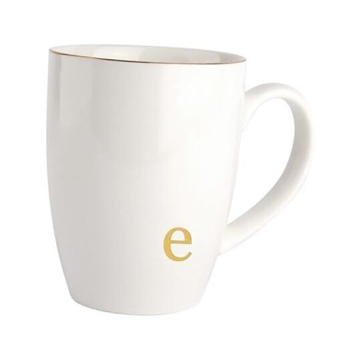 Initial CoffCups for Womn Frinds Mom Daughtr,Monogram Cramic Mugs with e