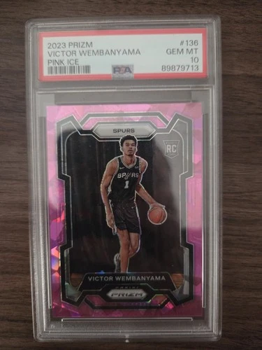 2023-24 Panini Prizm Victor Wembanyama #136 Rookie Card PSA 10 Gem Pink Ice