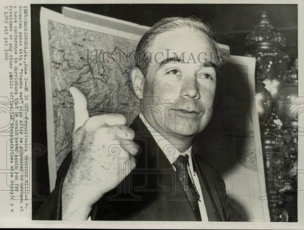 1966 Press Photo Pennsylvania Governor William W. Scranton at a Press Conference