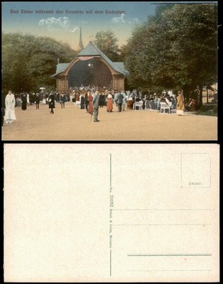 Postcard Bad Elster during the concert on the bathing place. 1916